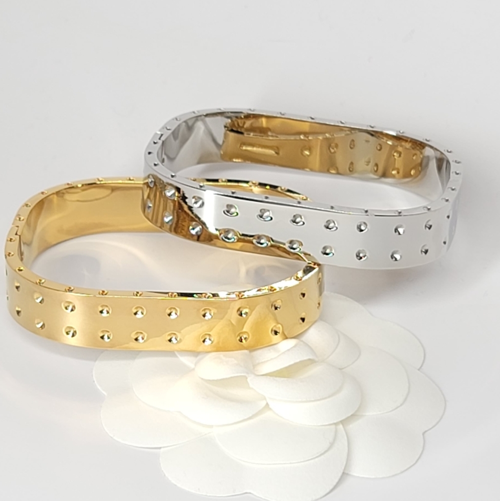 Gold Studded Women's Bangle Bracelet